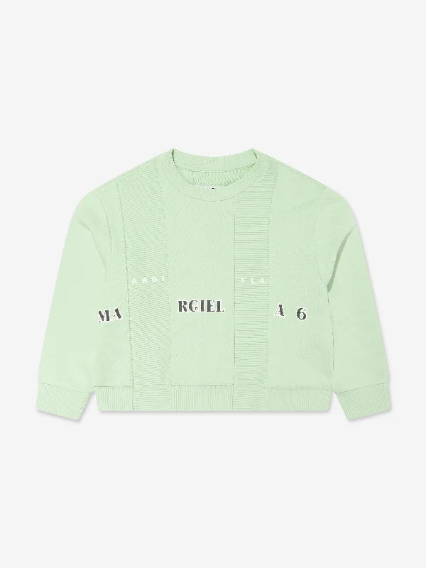 MM6 Maison Margiela Kids Logo Sweatshirt in Green Hoodie with Camouflage Military Edgy MM6 Maison Margiela Kids Logo Sweatshirt in Green Hoodie with Camouflage Military Edgy