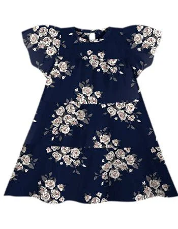 Blue Floral Dress 13768E Tunics Ceremony elegant