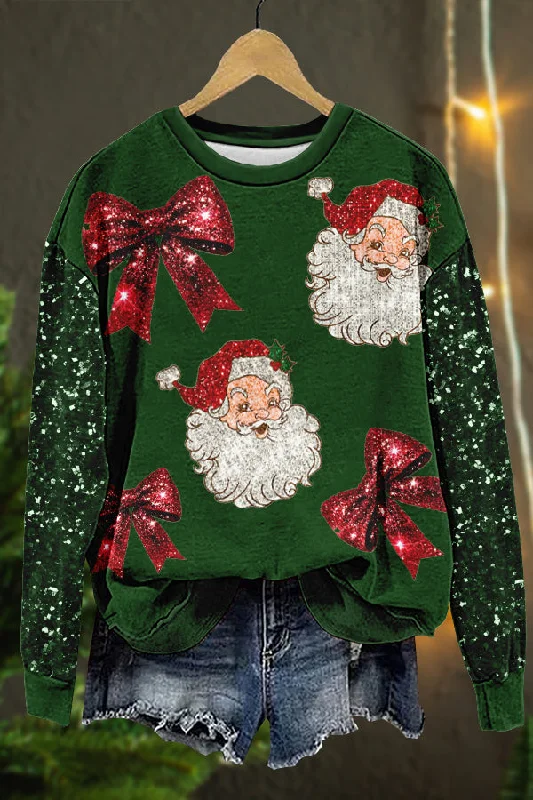 Shiny Christmas Santa Claus Print Sweatshirt Hoodie with Magnetic Closure Innovative Modern Shiny Christmas Santa Claus Print Sweatshirt Hoodie with Magnetic Closure Innovative Modern