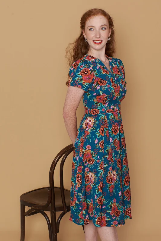 Jenna Turquoise & Orange Dress Tunics Mesh breathable