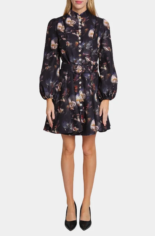 Mimi Floral Mini Dress Elegant Vintage Mini Dress