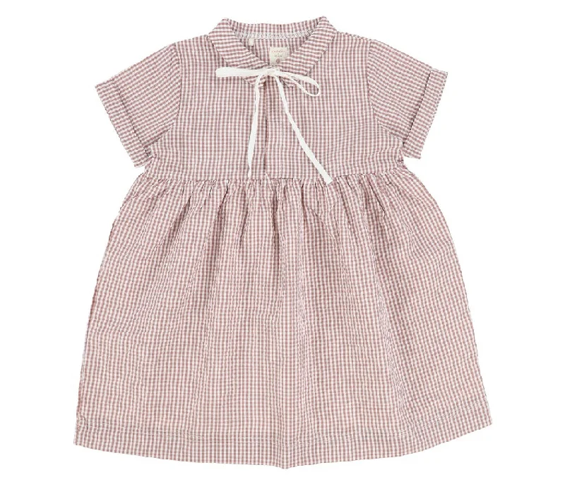 Gingham Dress mauve Tunics Luxurious high-end