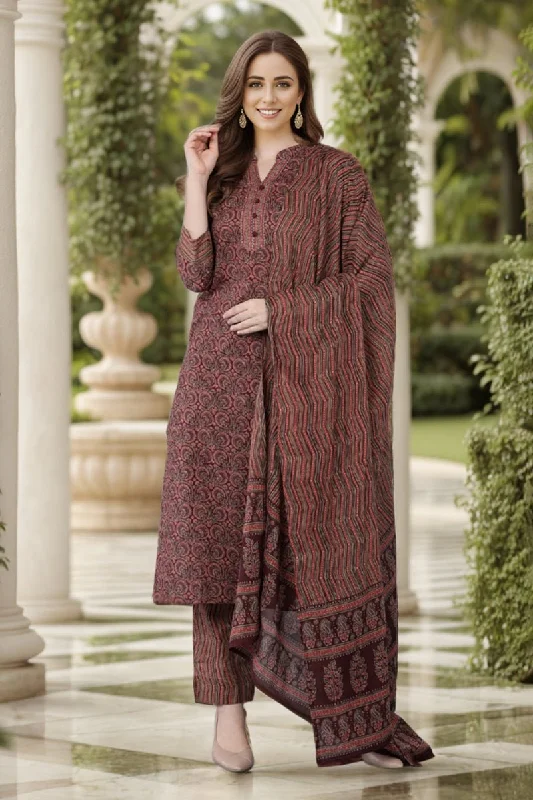 Ahika Maroon Rayon Blend straight Kurta Pant With Dupatta Casual Track Pants