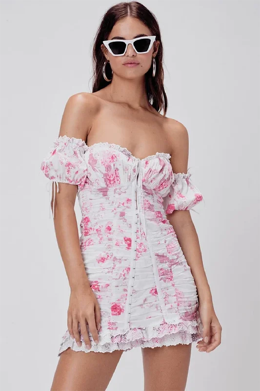Mills Ruched Mini Dress Cozy Knit Mini Dress