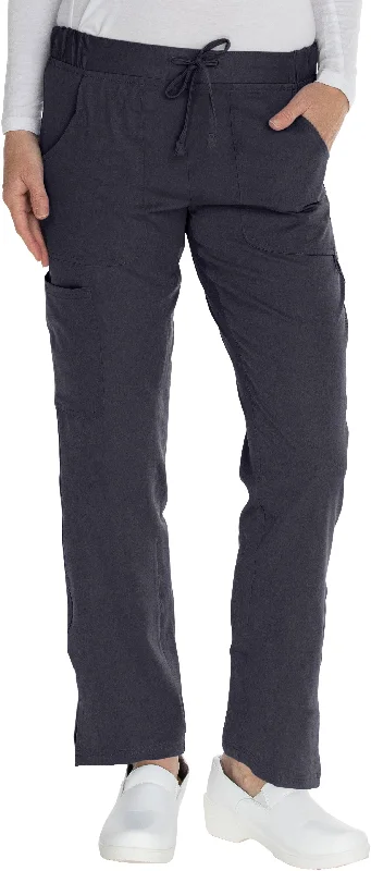 Flat Front Elastic Waist Pant By MediChic XXS-5X / Pewter Stretch Fit Pants
