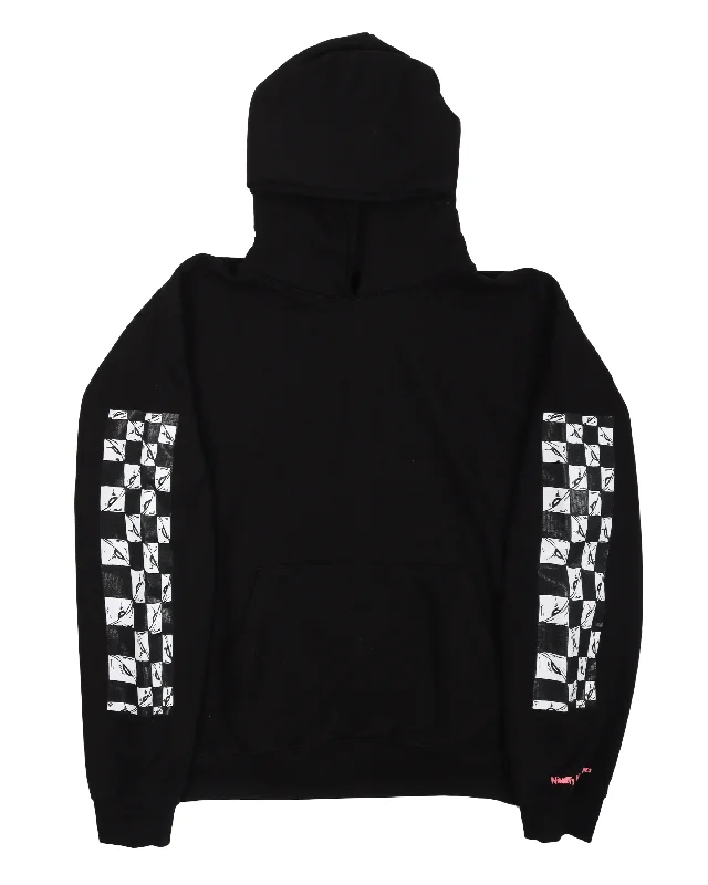 Matty Boy Double Hood Horseshoe Hoodie Hoodie with Frayed Bohemian Relaxed