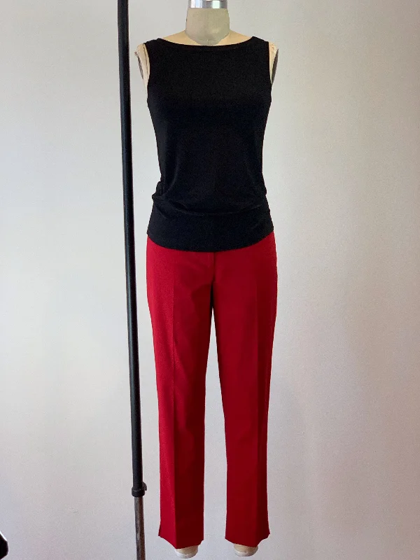 Slim Ankle Length Pant Red Soft Sweatpants Style