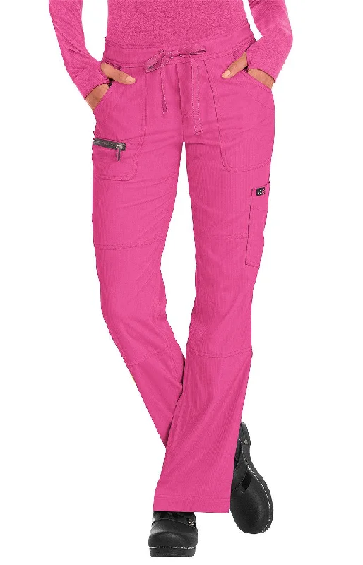 Peace Pant Regular  by KOI XXS-5XL / Flamingo/Steel Trendy High-Waist Trousers
