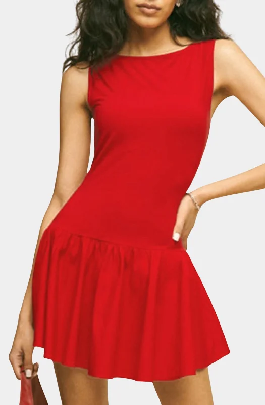 Solid Sleeveless Flared Mini Dress Cozy Satin Mini Dress