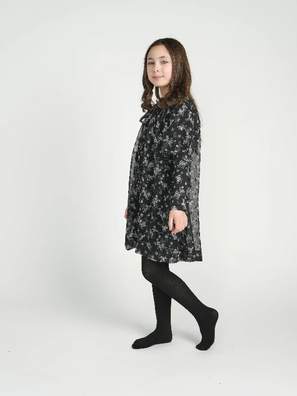 Black & White Chiffon Floral Dress TLRW2266-A Tunics Recommended stylist