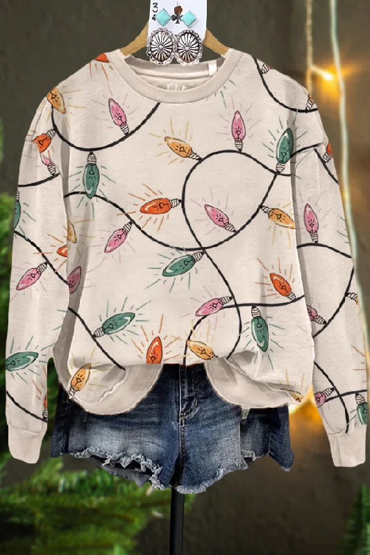 Christmas Fairy Lights Printed Casual Sweatshirt Graphic Hoodie Design Print