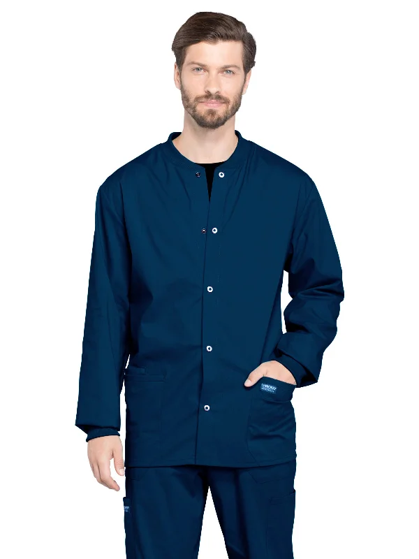 Men's 2-Pocket Snap Front Jacket Snapped Jacket Toggled Jacket Drawstring Jacket
