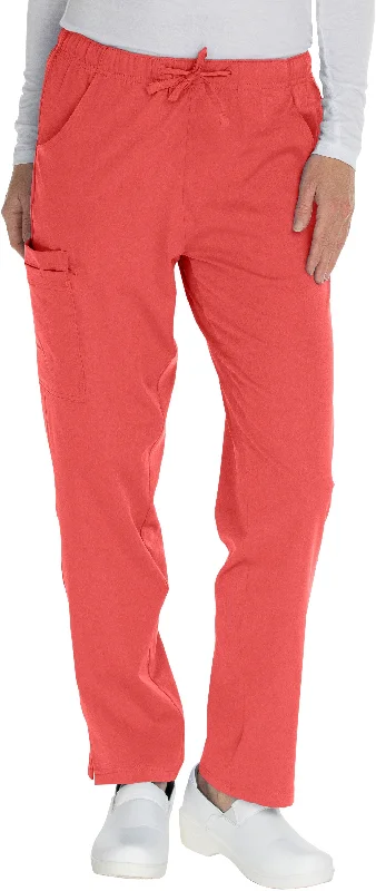 Elastic Drawstring Cargo Pant By MediChic XXS-5X / Coral Relaxed Fit Trousers