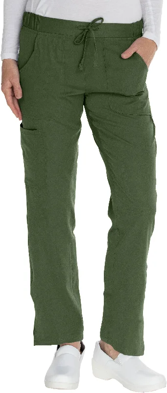 Flat Front Elastic Waist Pant By MediChic XXS-5X / Olive Fashionable Work Pants