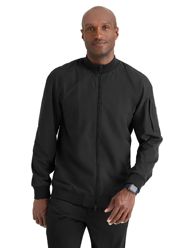 Men's 2-Way Front Zipper Jacket Wool Fabric Cashmere Fabric Tweed Fabric