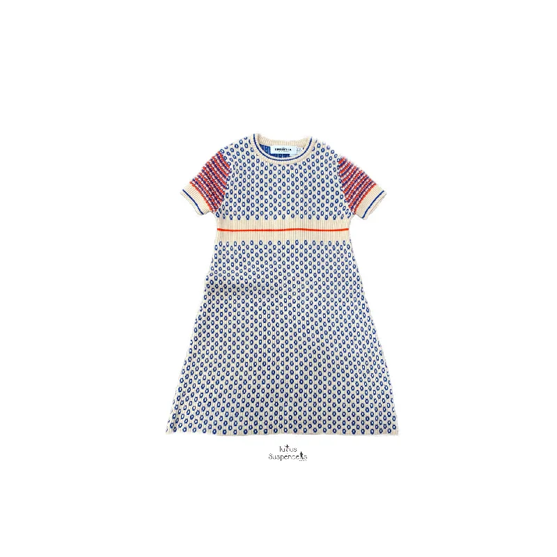 Multicolored Textured Knit Dress CY1386D Tunics Recommended stylist