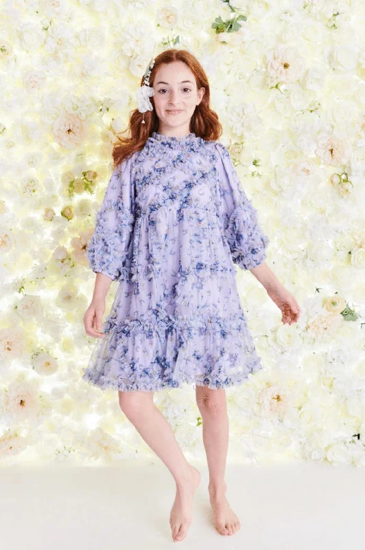 Lilac Floral Dress 1410 Tunics Party sparkling