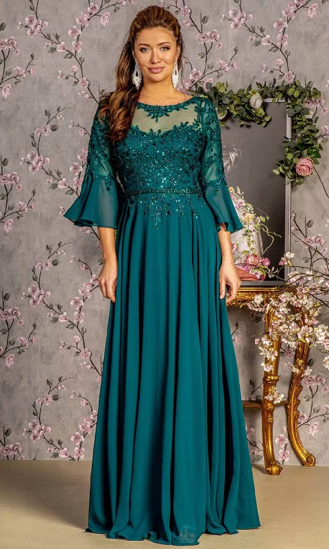 GLS by Gloria GL3434 - Sequin Keyhole Formal Dress Cowl Neckline Elegant
