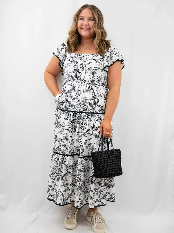 Black and White Toile Pattern Dress Tunics Bestseller popular