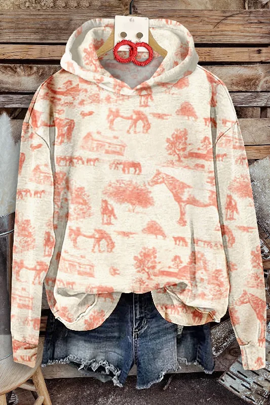 Women's Western Hoodie Hoodie with Oversized Fit Loose Comfortable