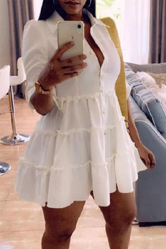Solid Color Sweet Stringy Selvedge Mini Dress Classic Black Mini Dress