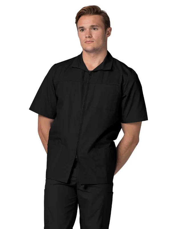 Men's Zippered Short Sleeve Jacket Nylon Fabric Polyester Fabric Spandex Fabric