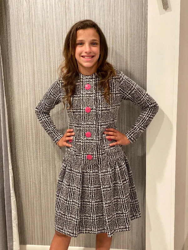 Teen Houndstooth Dress Turtleneck Warm Winter