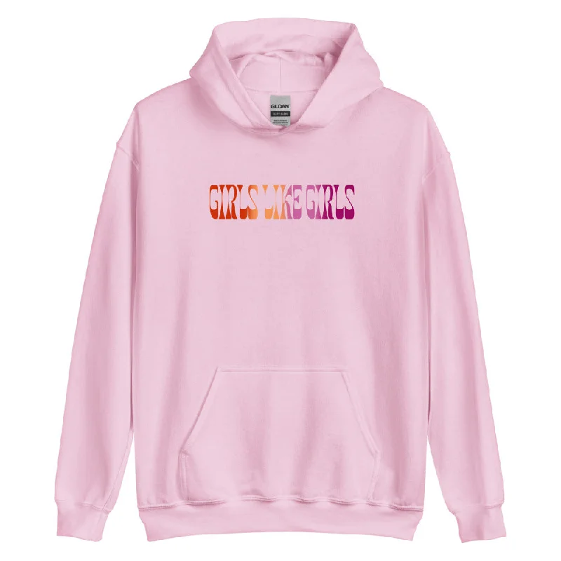 Girls Like Girls Lesbian Hoodie Hoodie with Exposed Zipper Edgy Industrial
