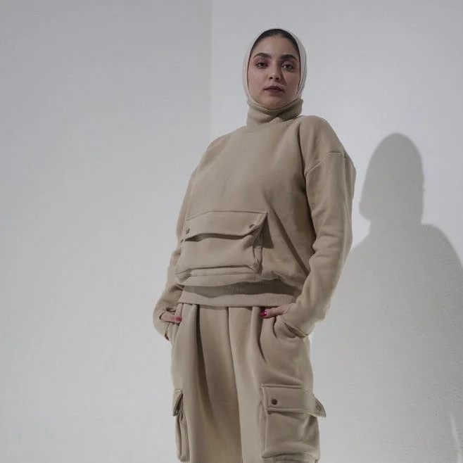 Mutation Set - Cargo Top + Pants Comfortable Wide-Leg Pants