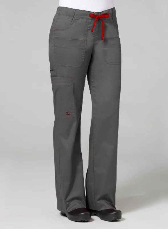 Blossom Utility Cargo Pant XS-3XL by Maevn / Charcoal Relaxed High-Waist Trousers