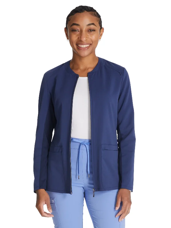 Women's Zip Front Jacket Zippered Front Buttoned Front Snap Front
