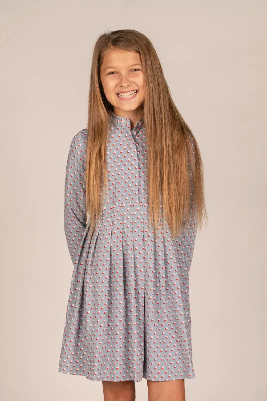 Dotted Dress LU2057-B Tunics Satin smooth