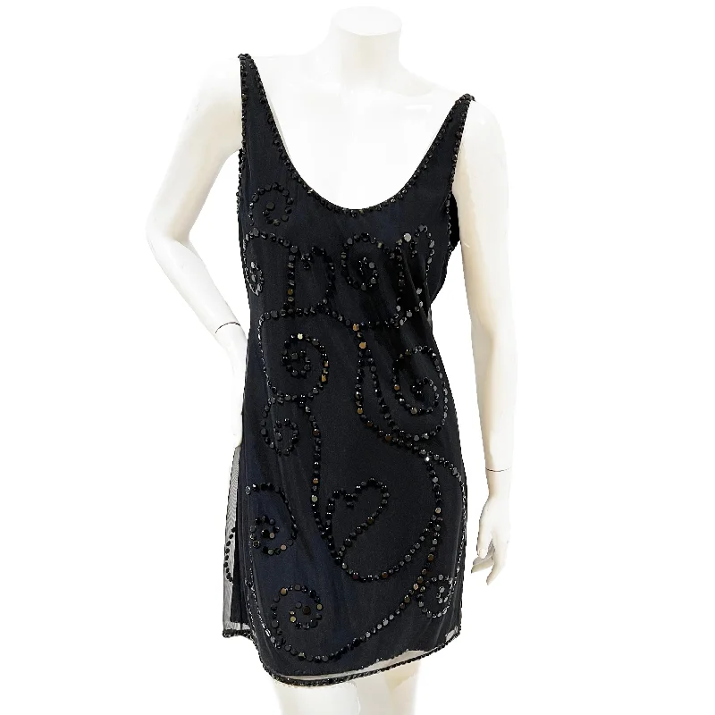 Crystal Spiral Embellished Dress empire Waist empire
