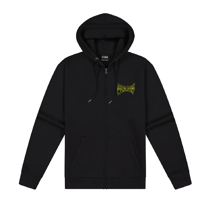 REAL SURF FLAME LOGO ZIP-UP HOODIE ADULT - BLACK Hoodie with Drawstring Waist Adjustable Fitted REAL SURF FLAME LOGO ZIP-UP HOODIE ADULT - BLACK Hoodie with Drawstring Waist Adjustable Fitted