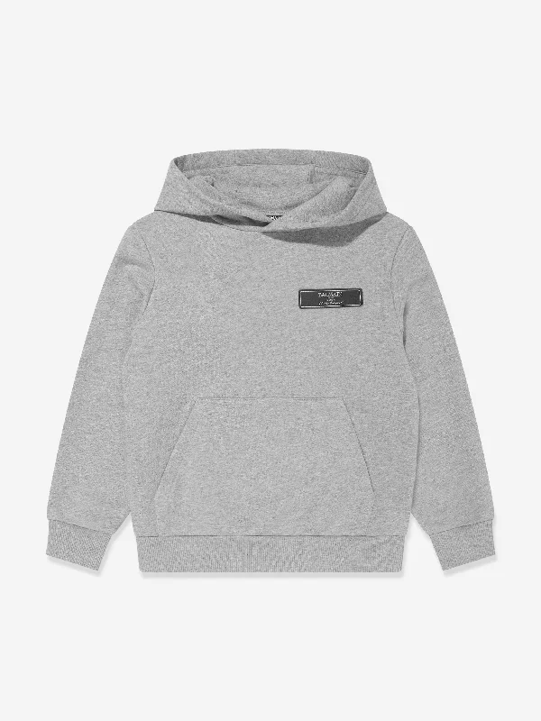 Balmain Kids Logo Hoodie in Grey Hoodie Jacket Zipper Layering