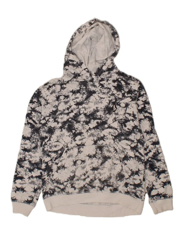 VOLCOM Womens Abstract Pattern Hoodie Jumper UK 18 XL Black Cotton Hoodie with Contrast Stitching Detailed Premium VOLCOM Womens Abstract Pattern Hoodie Jumper UK 18 XL Black Cotton Hoodie with Contrast Stitching Detailed Premium