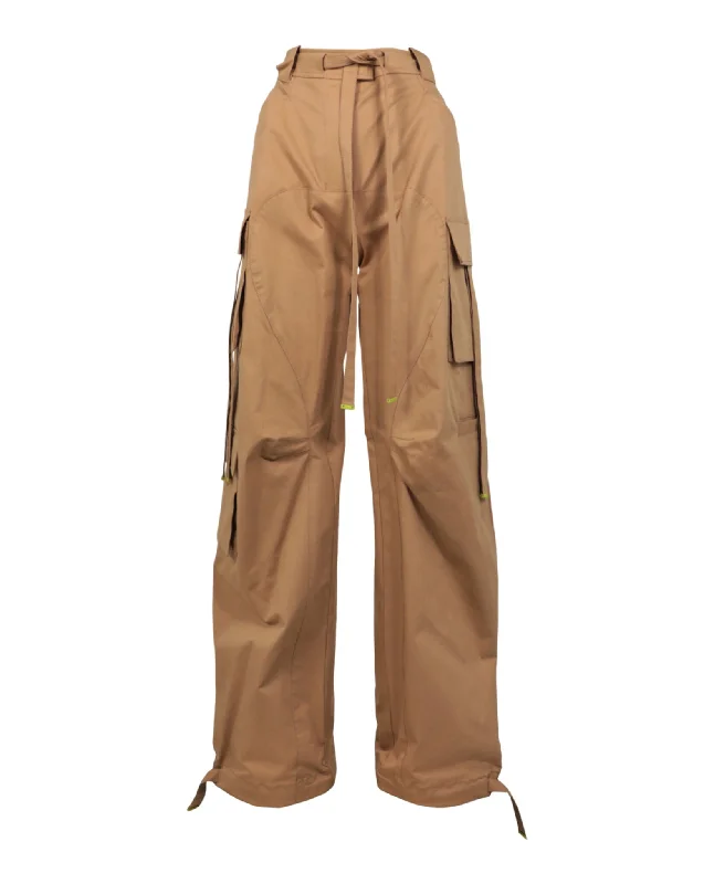 Off-White Womens Gabardine Cargo Pants Warm Wool Trousers