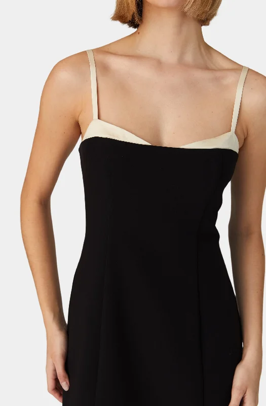 Azra Twill Corset Strap Mini Dress Cozy Cotton Mini Dress