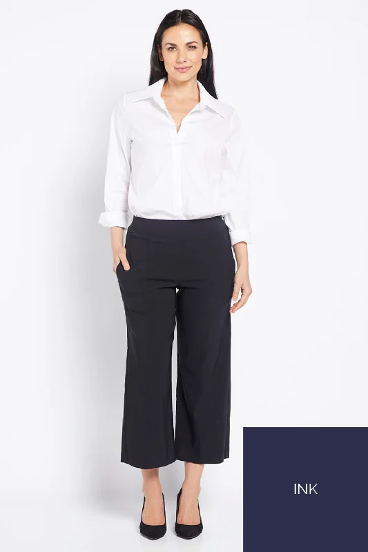 Larrie 7/8 Culotte Pant | Navy Fashionable Track Pants