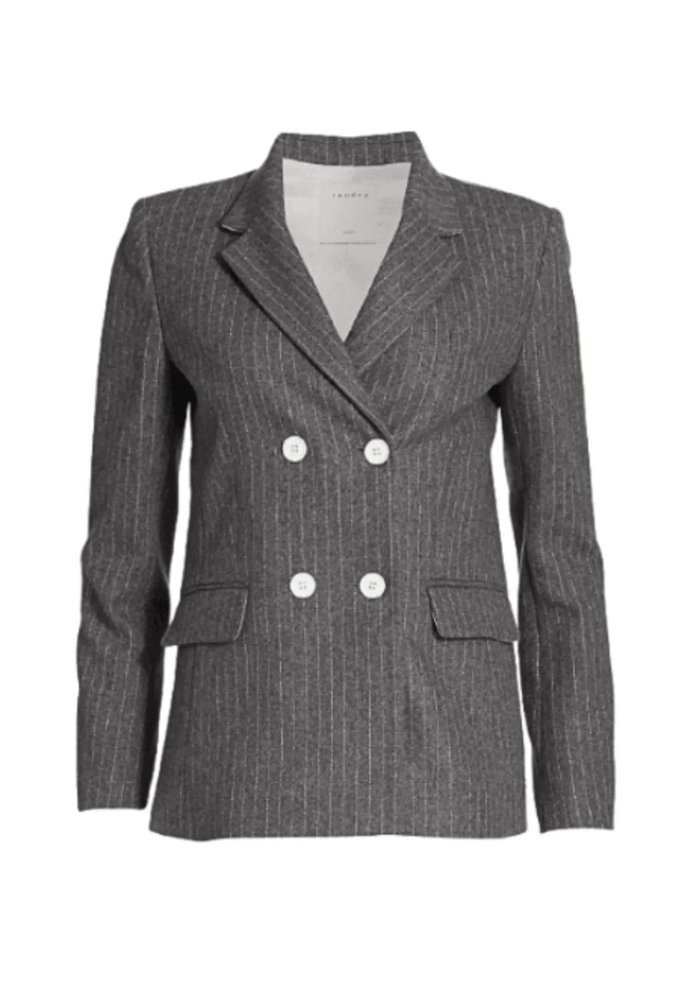 GREY STRIPED BLAZER JACKET Faux Fur Jacket Real Fur Jacket Shearling Jacket