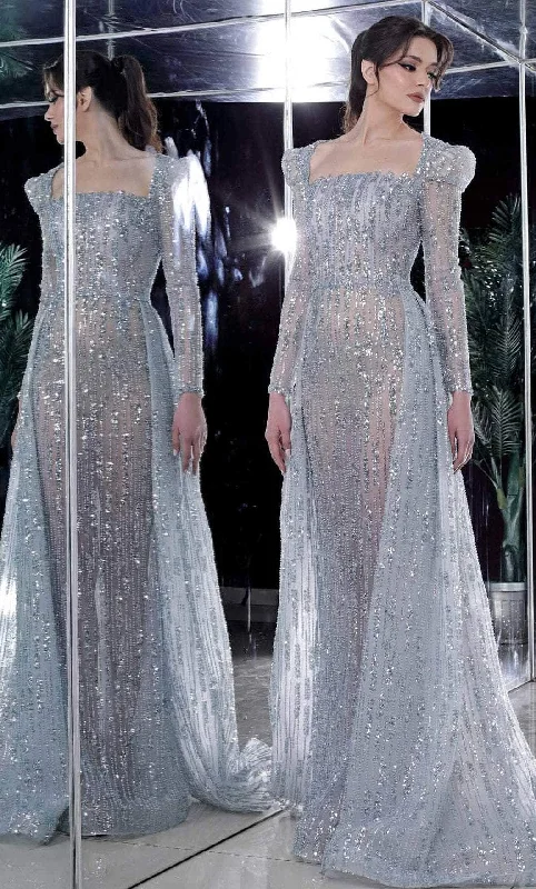 MNM Couture K3980 - Long Sleeved Dress sweetheart Neckline Romantic