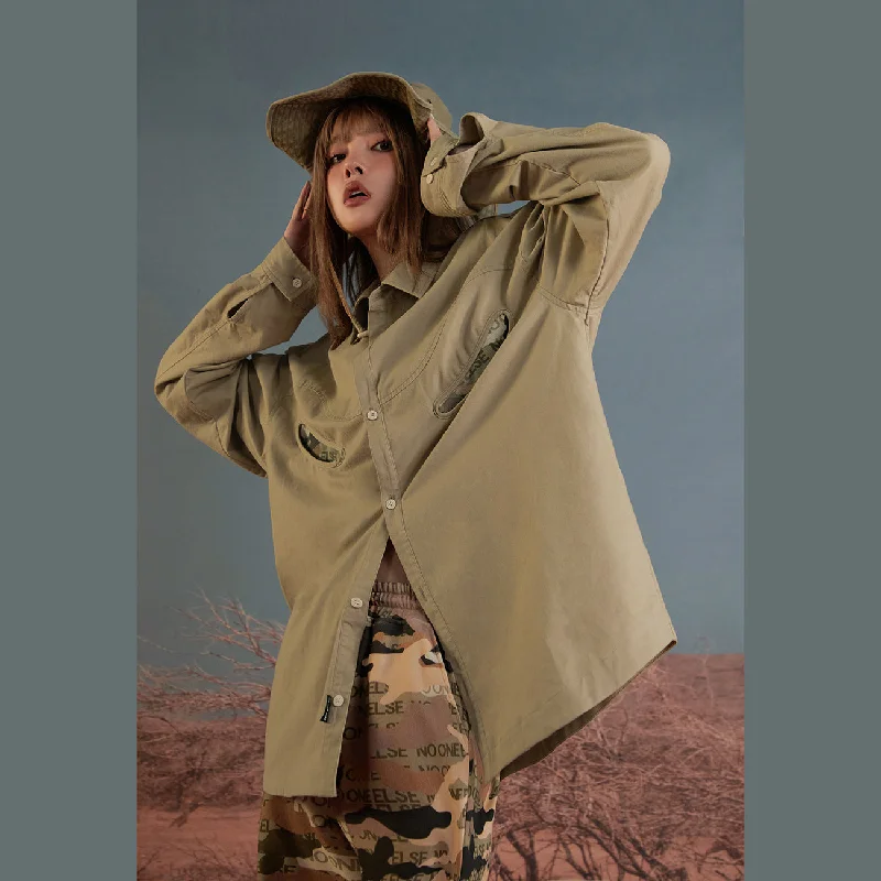 Loose Vintage Camouflage Pocket Jacket Striped Jacket Polka Dot Jacket Floral Jacket