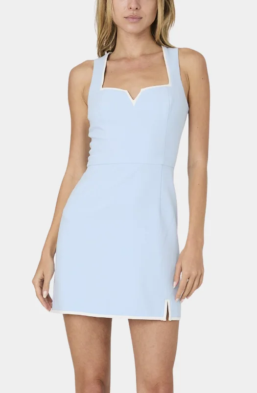 Azra Twill Contrast Mini Dress Fashionable Lace Mini Dress
