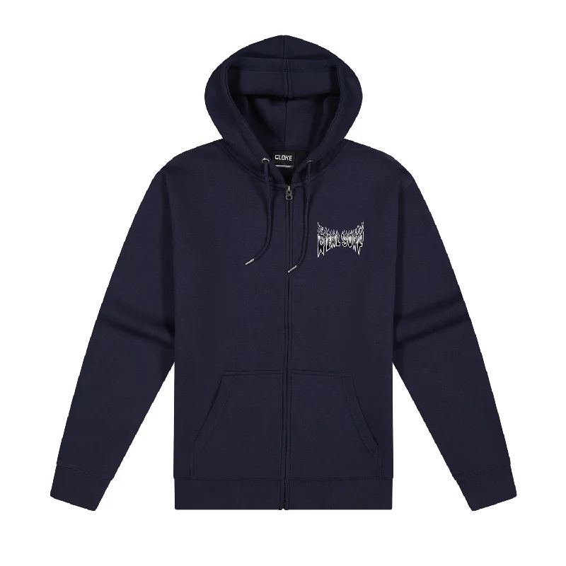 REAL SURF FLAME LOGO HOODIE ADULT - NAVY Hoodie with Velcro Closure Adjustable Secure REAL SURF FLAME LOGO HOODIE ADULT - NAVY Hoodie with Velcro Closure Adjustable Secure