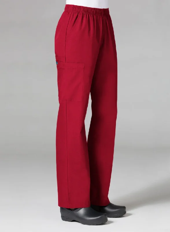 Full Elastic Band Cargo Pant(Regular) XXS-5XL  - Red Casual Plaid Pants