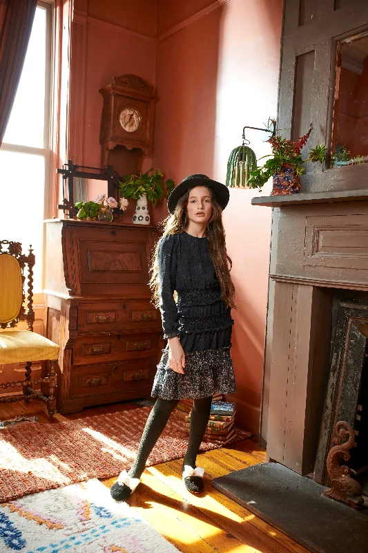 Gray Tiered w/ Scrunching Dress 1926 Tunics Stylish elegant
