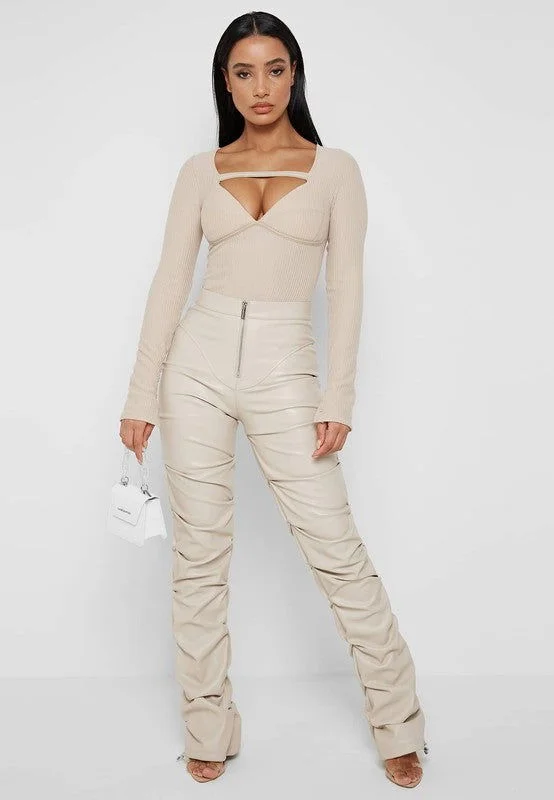 Sexy Pu Leather Pants Trendy Printed Leggings