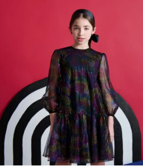 Shimmer Printed Dress SNK4459 Tunics Seasonal trendy