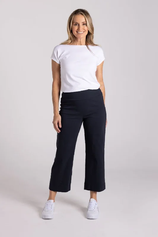 The Ultimate Wide Leg Pant | Navy Elegant High-Waist Pants