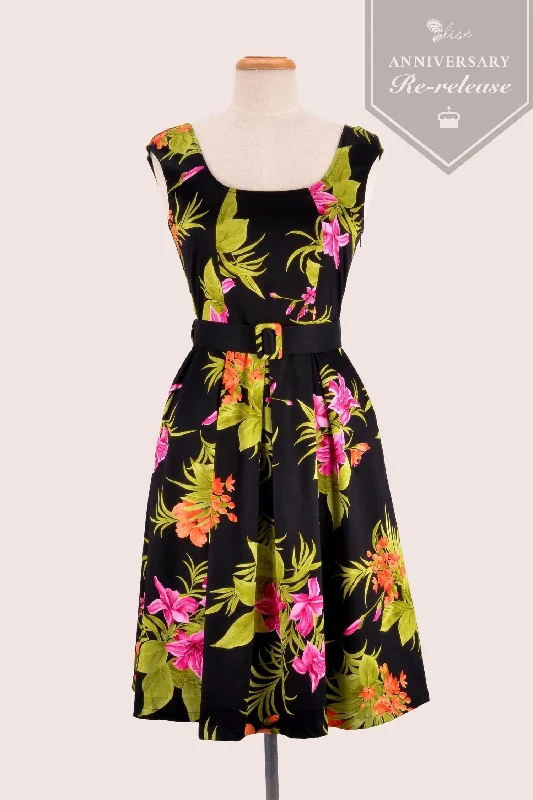 Hawaiian Floral Dress Tunics Long Elegant
